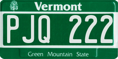 VT license plate PJQ222