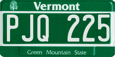VT license plate PJQ225