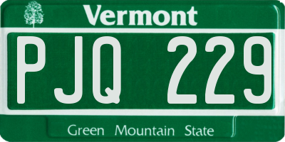 VT license plate PJQ229
