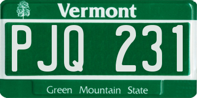 VT license plate PJQ231