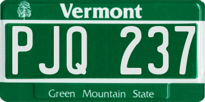 VT license plate PJQ237