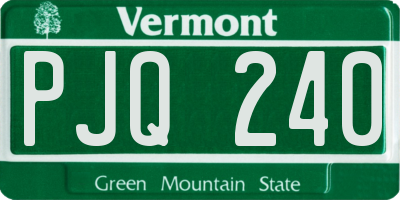 VT license plate PJQ240