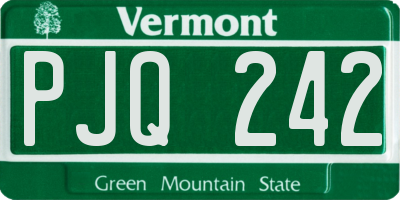 VT license plate PJQ242