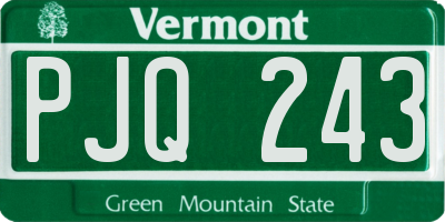 VT license plate PJQ243
