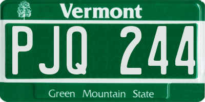 VT license plate PJQ244