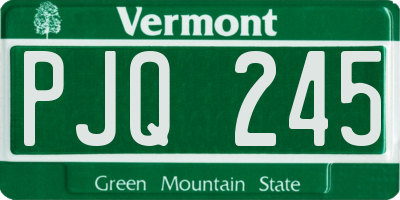 VT license plate PJQ245