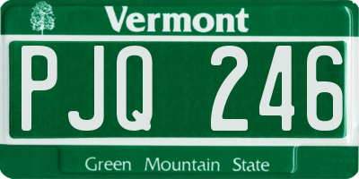 VT license plate PJQ246