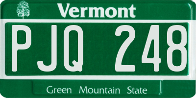 VT license plate PJQ248