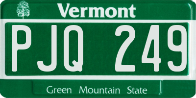 VT license plate PJQ249