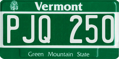 VT license plate PJQ250