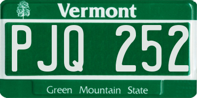 VT license plate PJQ252