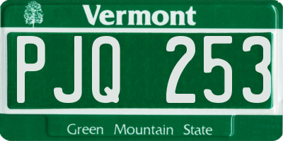 VT license plate PJQ253