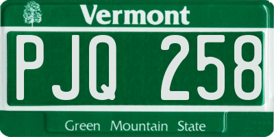 VT license plate PJQ258