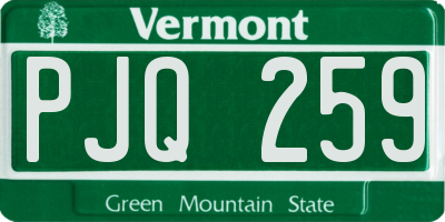 VT license plate PJQ259