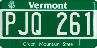 VT license plate PJQ261