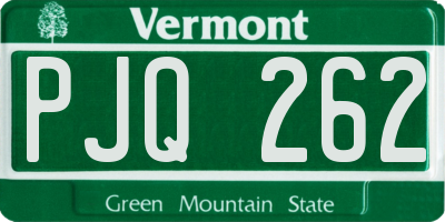 VT license plate PJQ262