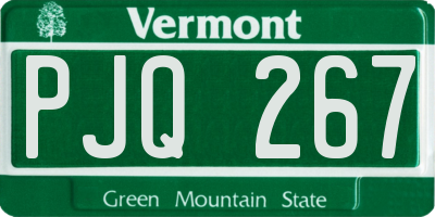 VT license plate PJQ267