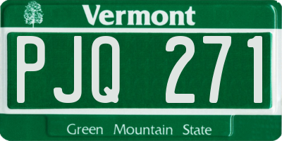 VT license plate PJQ271