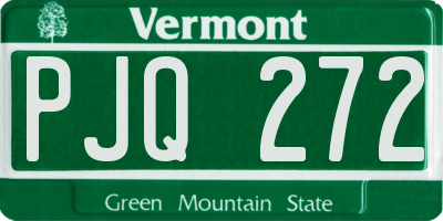 VT license plate PJQ272