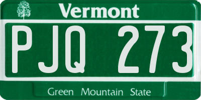 VT license plate PJQ273