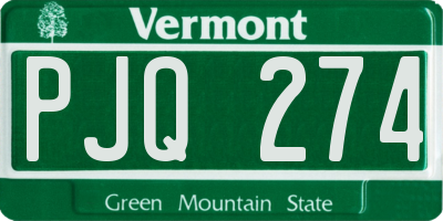 VT license plate PJQ274