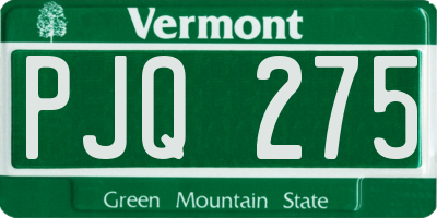 VT license plate PJQ275