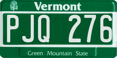 VT license plate PJQ276