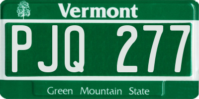 VT license plate PJQ277