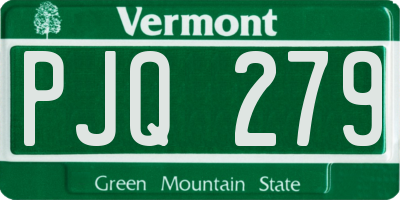VT license plate PJQ279