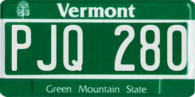 VT license plate PJQ280