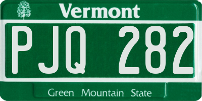 VT license plate PJQ282