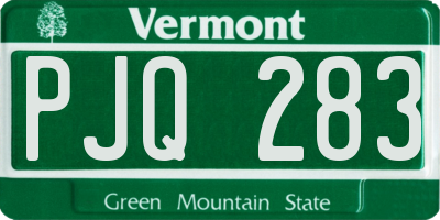 VT license plate PJQ283
