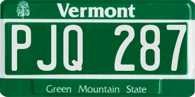 VT license plate PJQ287