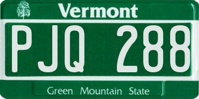 VT license plate PJQ288