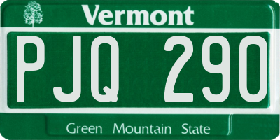 VT license plate PJQ290