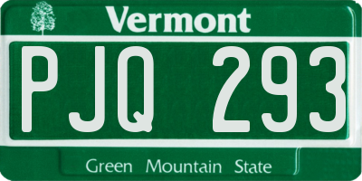 VT license plate PJQ293