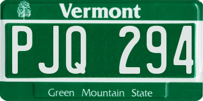VT license plate PJQ294