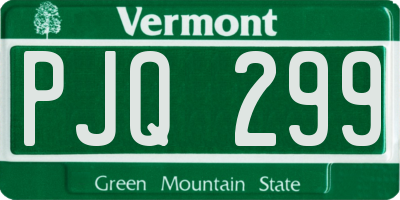 VT license plate PJQ299
