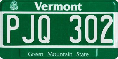 VT license plate PJQ302