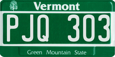VT license plate PJQ303