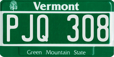VT license plate PJQ308