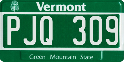 VT license plate PJQ309