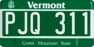 VT license plate PJQ311