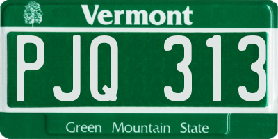 VT license plate PJQ313