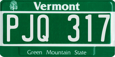 VT license plate PJQ317