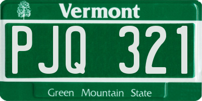 VT license plate PJQ321