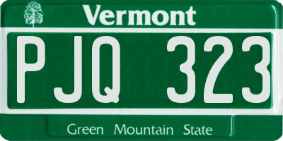 VT license plate PJQ323