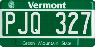 VT license plate PJQ327