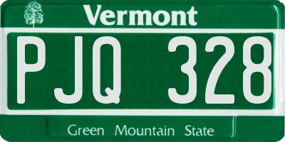 VT license plate PJQ328