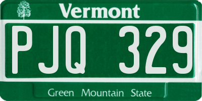 VT license plate PJQ329
